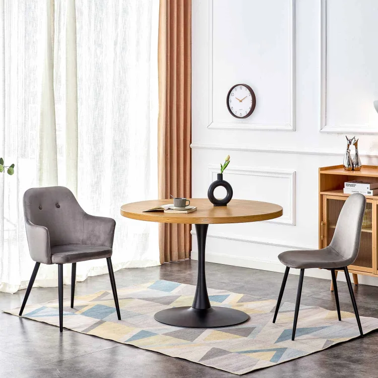 MESA COMEDOR REDONDA TEBA MADERA PATA NEGRA 110