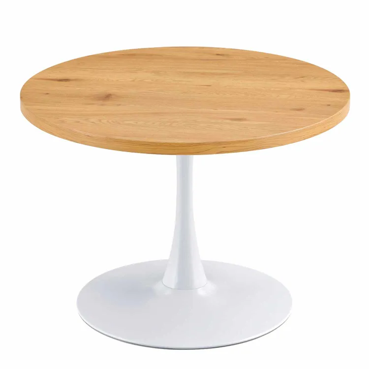 MESA COMEDOR REDONDA TEBA MADERA PATA BLANCA 110