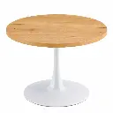 MESA COMEDOR REDONDA TEBA MADERA PATA BLANCA 110