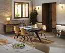 MESA NEGRA CERAMICA EXTENSIBLE 180/260X95 CM PIE METAL COLOR NEG