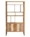 LIBRERIA MADERA MACIZA DE MANGO GRIS ENVEJECIDO