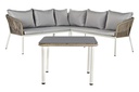 SOFA SET 3 RATAN SINTETICO ACERO 190X190X70 BLANCO