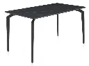 MESA COMEDOR CERAMICA NEGRA PATA METAL NEGRA 140X80 CM