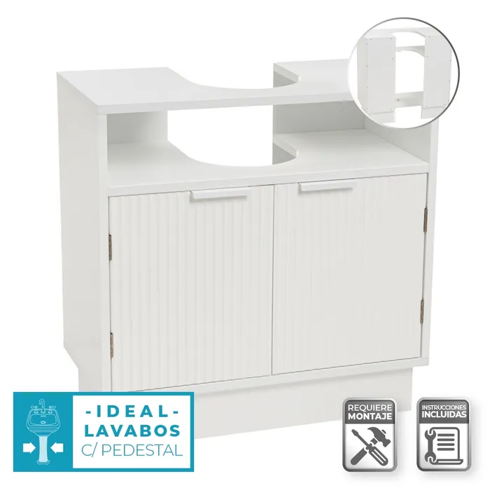 MUEBLE BAJO LAVABO 2 PUERTAS Y 1 BALDA 60 X 30 X 60 CM