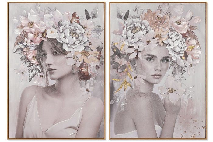 CUADRO LIENZO PS 70X3,5X100 CHICA FLORES 