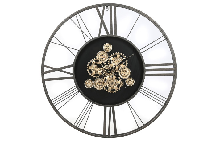 RELOJ PARED METAL 80X8X80 ENVEJECIDO MARRON OSCURO