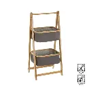 MUEBLE 2 CESTAS BAMB-TELA 45 X 36 X 98 CM