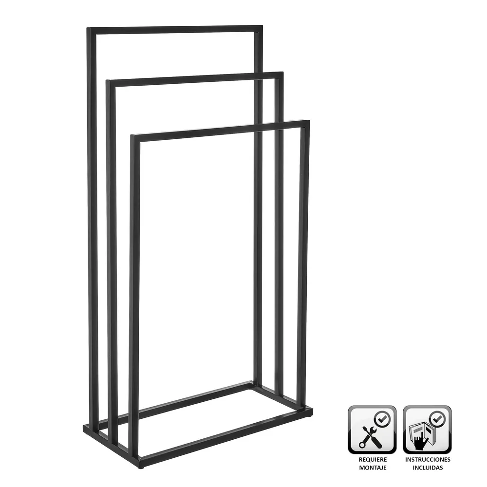 TOALLERO METAL NEGRO 45 X 22 X 85 CM