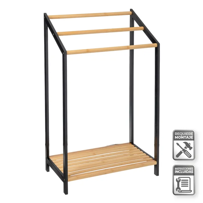TOALLERO 3 BRAZOS BAMBU 51 X 31 X 85 CM