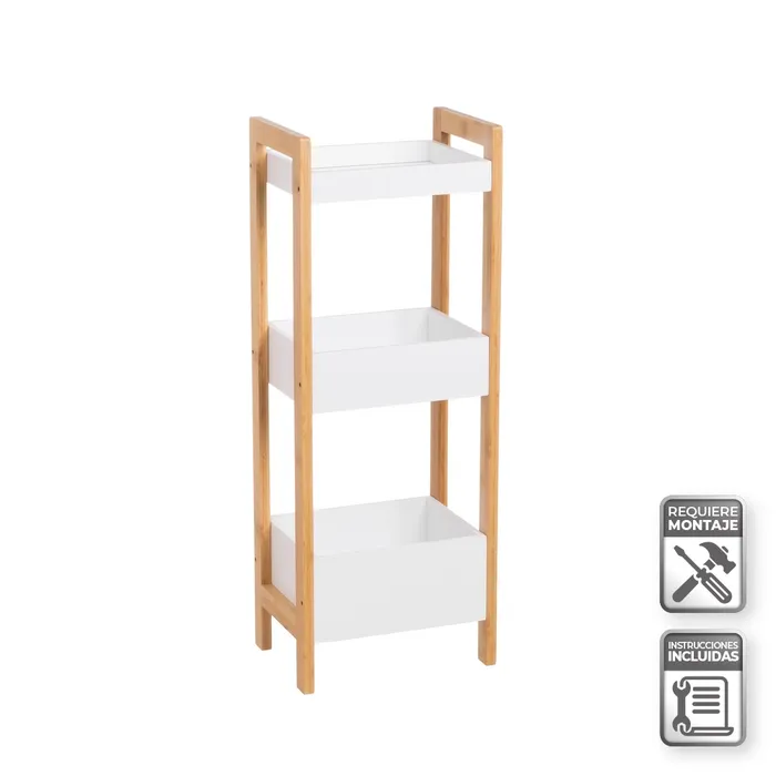 ESTANTERA 3 BALDAS BAMB-MDF 28 X 20 X 74 CM