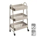 CARRO MULTIUSOS METAL BEIGE 44 X 31 X 79 CM