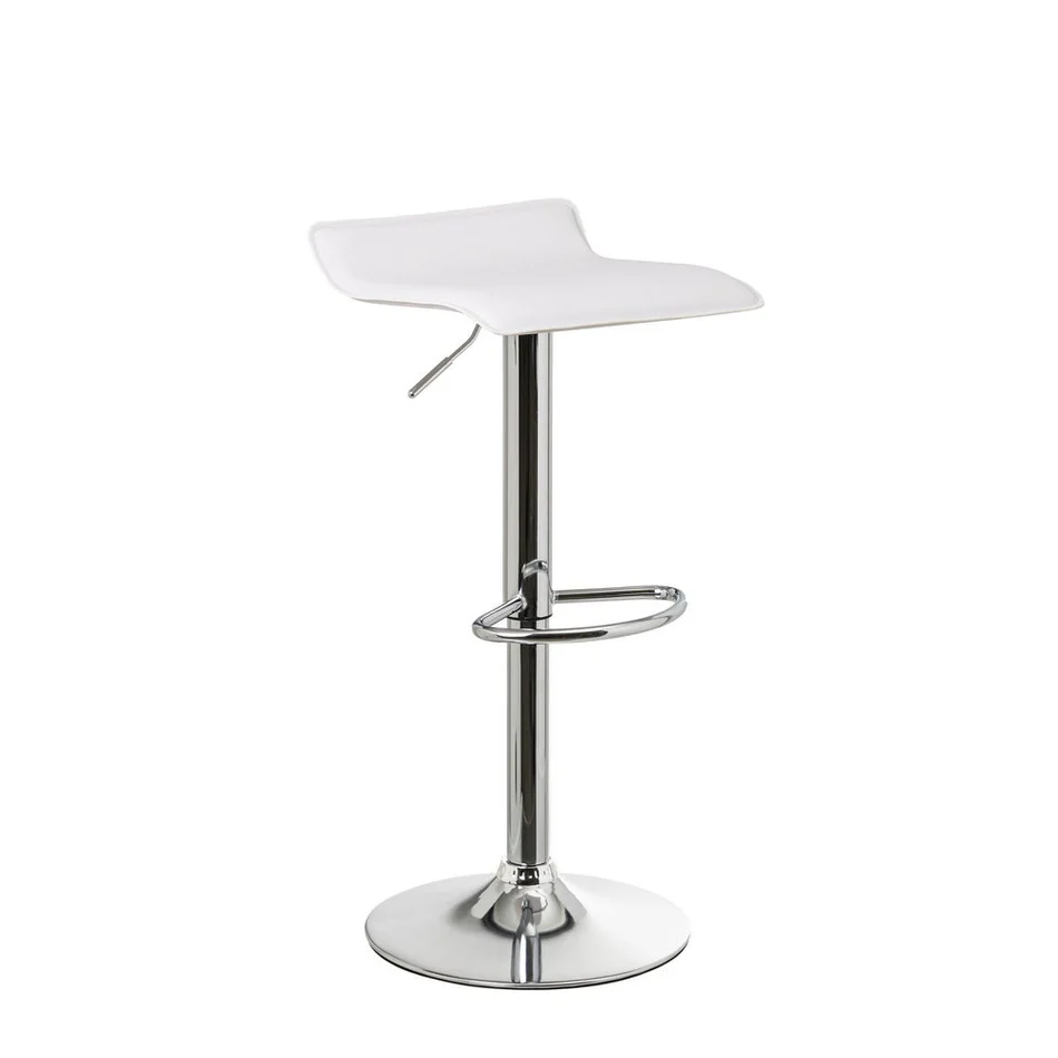 TABURETE CUERO SINTTICO-METAL BLANCO 39 X 39 X 84 CM