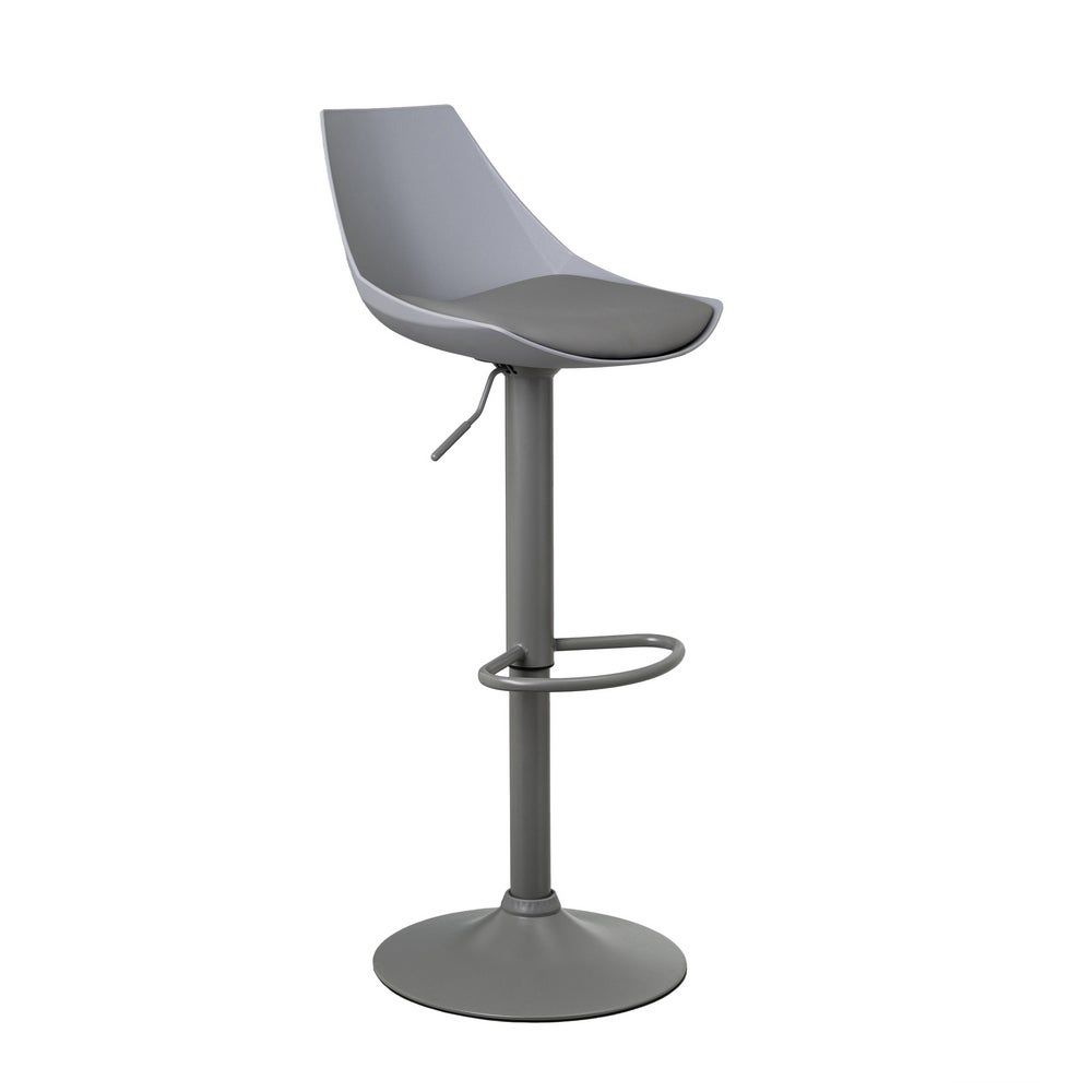 TABURETE CUERO SINTTICO-METAL GRIS 38 X 46 X 104 CM