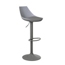 TABURETE CUERO SINTTICO-METAL GRIS 38 X 46 X 104 CM