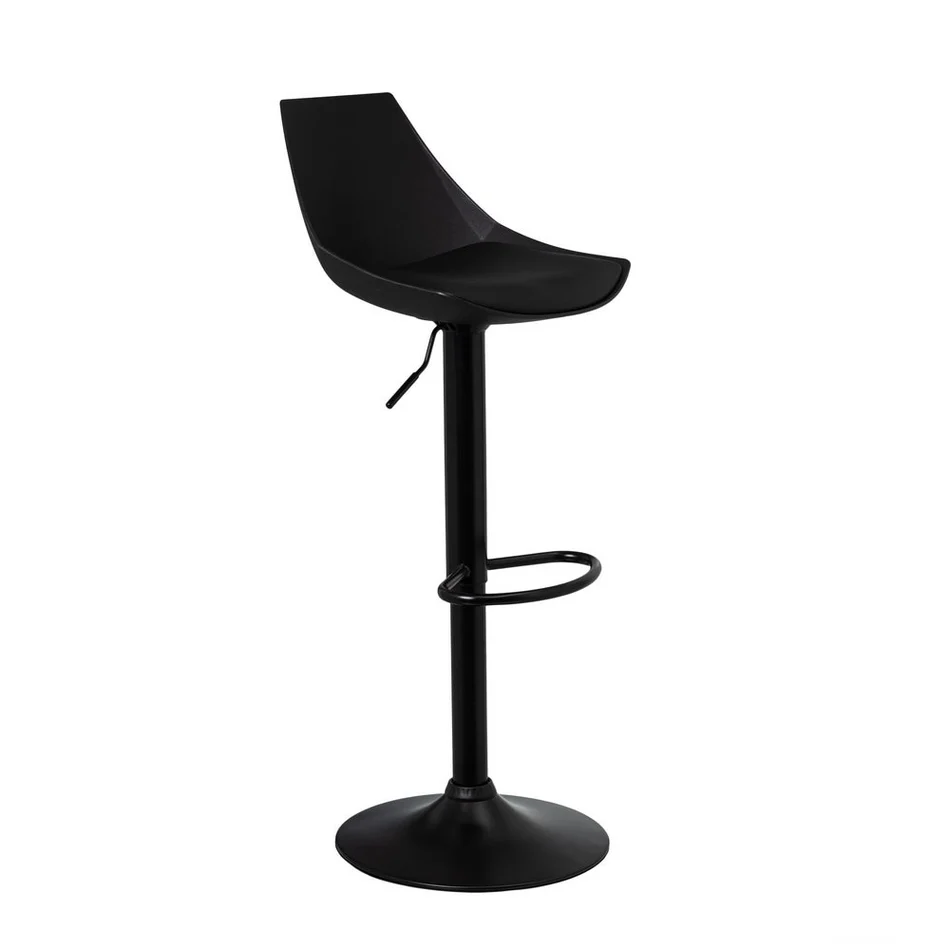 TABURETE CUERO SINTTICO-METAL NEGRO 38 X 46 X 104 CM