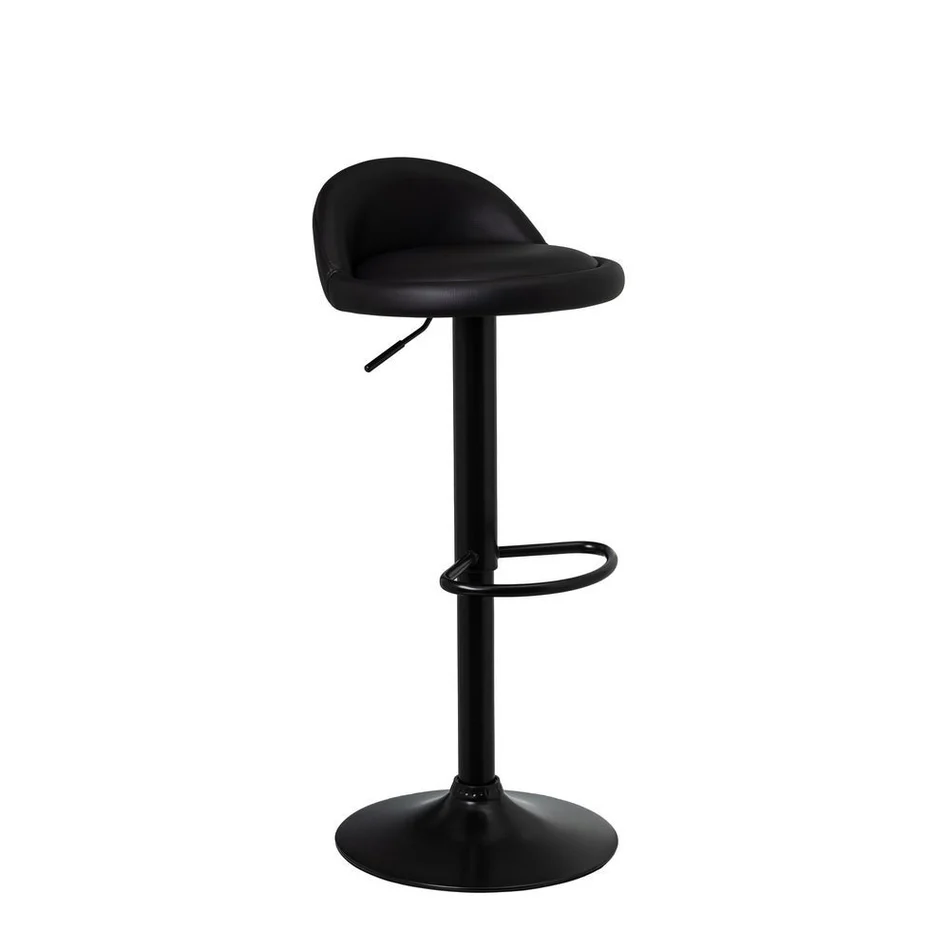 TABURETE CUERO SINTTICO-METAL NEGRO 39 X 43 X 92 CM