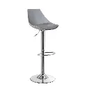 TABURETE CUERO SINTTICO-METAL GRIS 38 X 46 X 104 CM