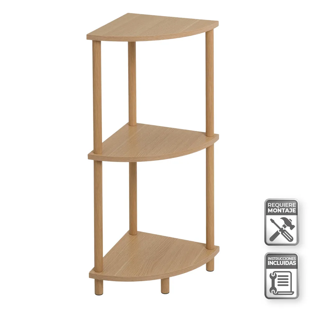 ESTANTERA RINCN 3 BALDAS GAIA NATURAL 30 X 30 X 76 CM