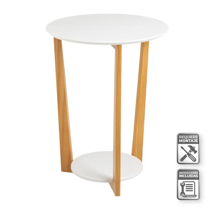 MESA MDF-PINO BLANCO 45 X 45 X 60 CM