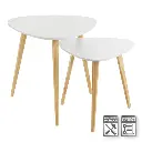 S/2 MESA MDF-PINO BLANCO 48 X 48 X 44 CM