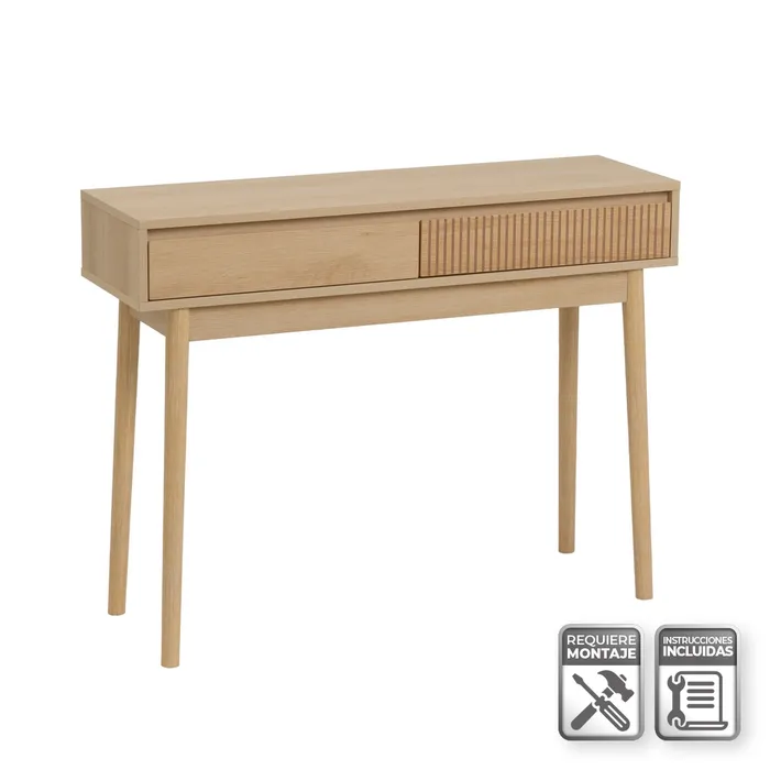 CONSOLA 2 CAJONES NAROA PB NATURAL 100 X 30 X 76 CM