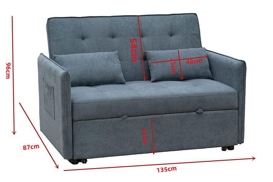 SOFA CAMA CON BRAZOS TAP.103-32 BILBAO GRIS