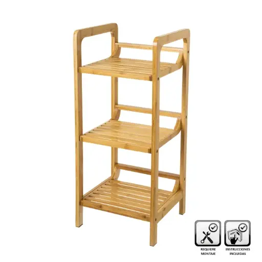 [136341] ESTANTERA 3 BALDAS BAMB 30 X 30 X 70 CM