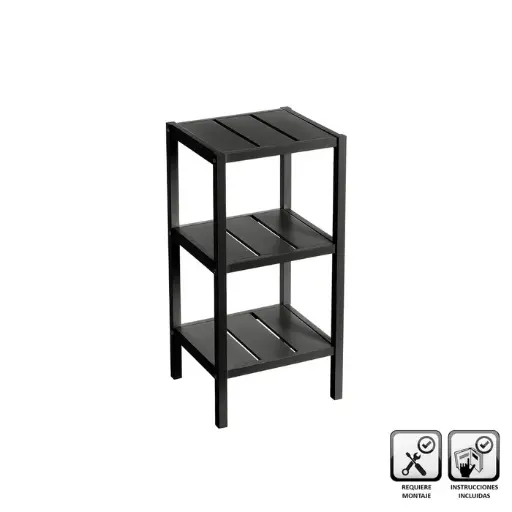 [125062] ESTANTERA 3 BALDAS MDF NEGRO 38 X 33 X 76 CM