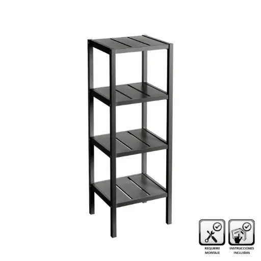 [125063] ESTANTERA 4 BALDAS MDF NEGRO 37 X 33 X 110 CM