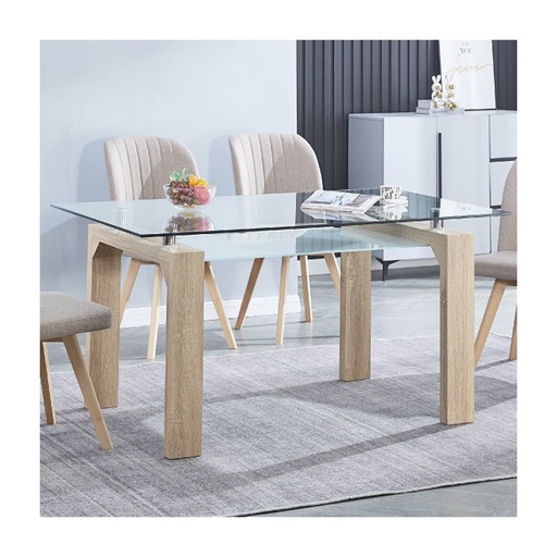 [SENSEI_CAMBR] MESA COMEDOR FIJA TAPA CRISTAL SENSEI CAMBRI