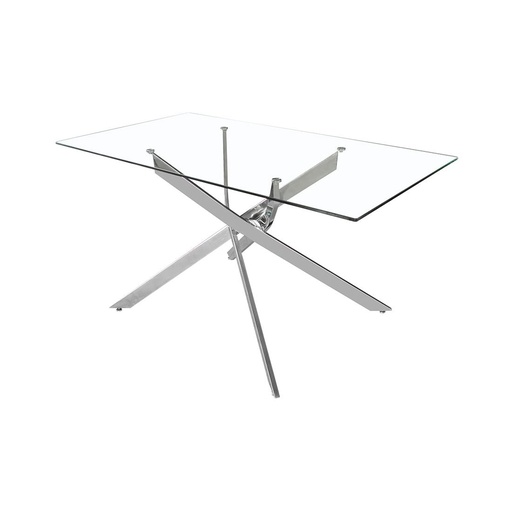 [ANAF1022-01] MESA KAUAI 140X80 CM CROMO CRISTAL