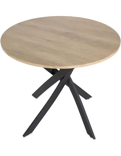 [22422] MESA COM 90*74 RED TOP MAD PIE ASPA NEGRO METAL