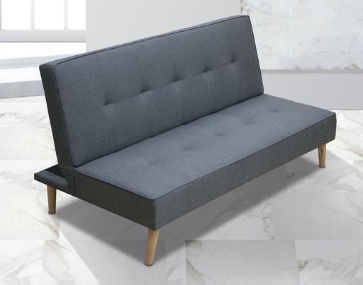 [C031319Q1934 GRI] SOFA CAMA CLIC-CLAC PATA MADERA MOD.UNAI GRIS