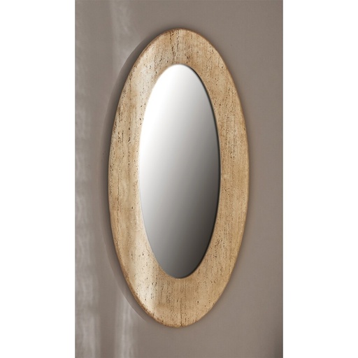 [39-103] ESPEJO OVAL IMIT. MARMOL TRAVERTINO 60X120