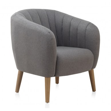 [10092] SILLON TAPIZADO GRIS OSCURO