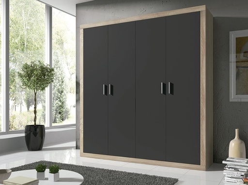 [B010LARAARM4PBCBG] ARMARIO LARA 4P. BATIENTES  DORM.CAM-GR