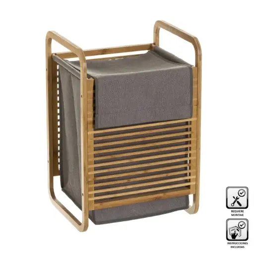 [802653] CESTO BAMB-TELA 41 X 35 X 61 CM
