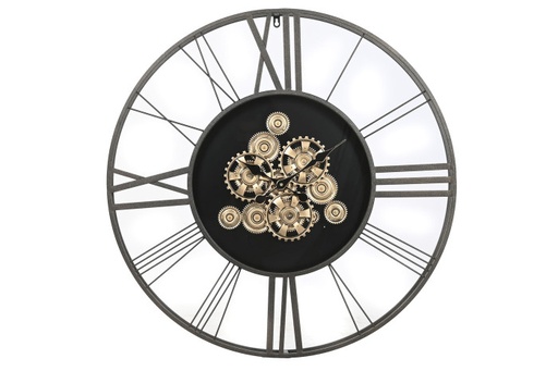 [RE-218999] RELOJ PARED METAL 80X8X80 ENVEJECIDO MARRON OSCURO