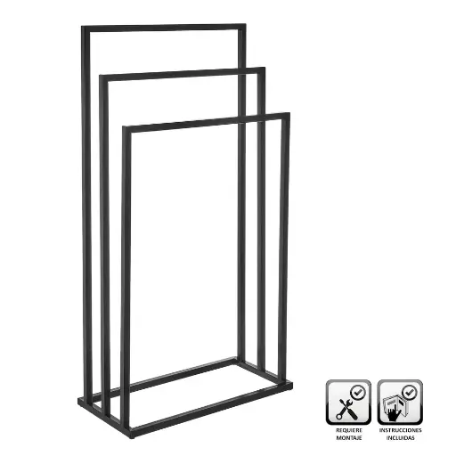 [801630] TOALLERO METAL NEGRO 45 X 22 X 85 CM