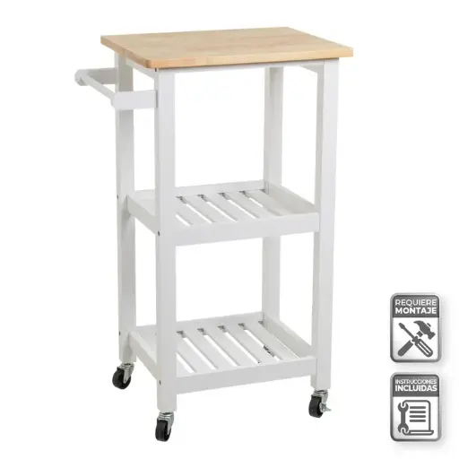 [807143] CARRO COCINA MDF-PINO BLANCO 56 X 39 X 85 CM