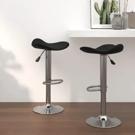 [805495] TABURETE CUERO SINTTICO-METAL NEGRO 45 X 44 X 83 CM