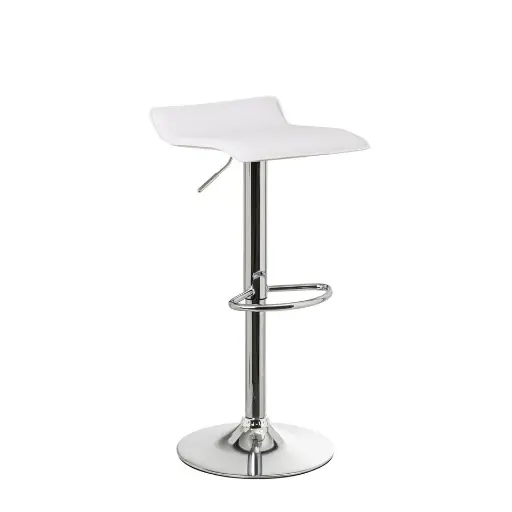 [805494] TABURETE CUERO SINTTICO-METAL BLANCO 39 X 39 X 84 CM