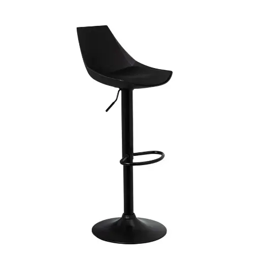 [805401] TABURETE CUERO SINTTICO-METAL NEGRO 38 X 46 X 104 CM