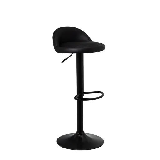 [805497] TABURETE CUERO SINTTICO-METAL NEGRO 39 X 43 X 92 CM