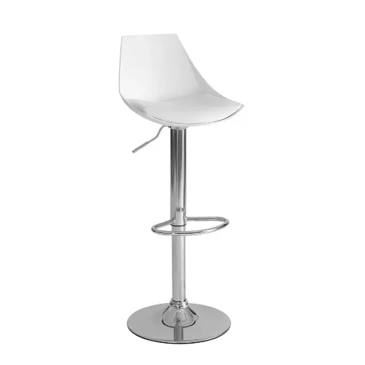 [805399] TABURETE CUERO SINTTICO-METAL BLANCO 38 X 46 X 104 CM