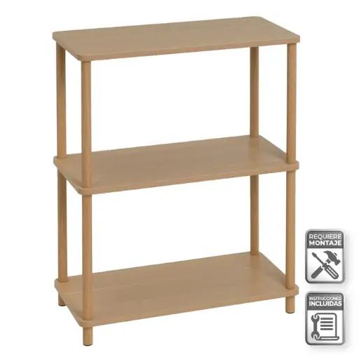 [806191] ESTANTERA 3 BALDAS GAIA NATURAL 60 X 30 X 76 CM