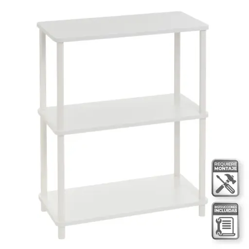 [806198] ESTANTERA 3 BALDAS ALBA BLANCO 60 X 30 X 76 CM