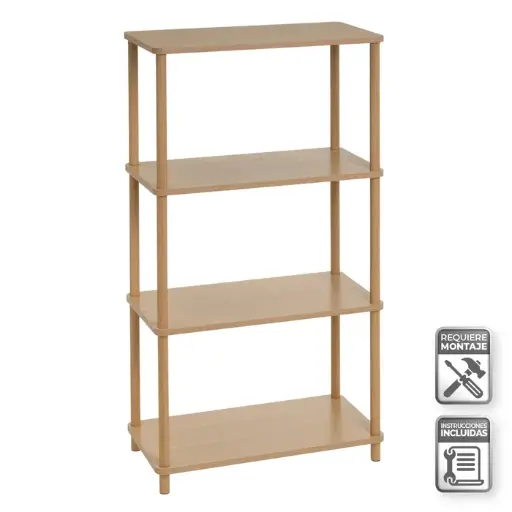 [806193] ESTANTERA 4 BALDAS GAIA NATURAL 60 X 30 X 110 CM
