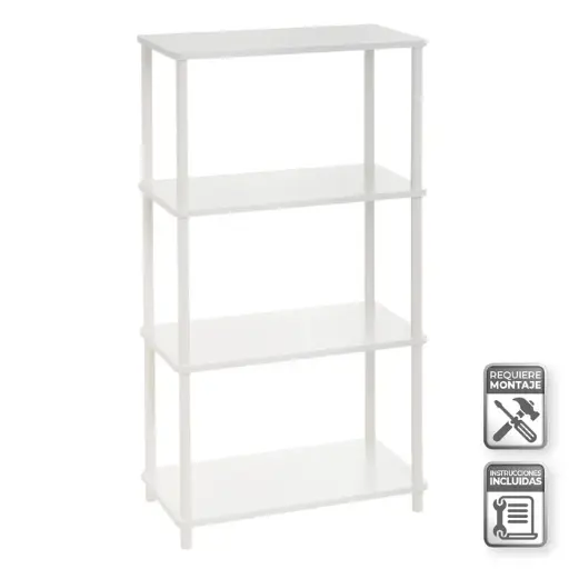 [806200] ESTANTERA 4 BALDAS ALBA BLANCO 60 X 30 X 110 CM
