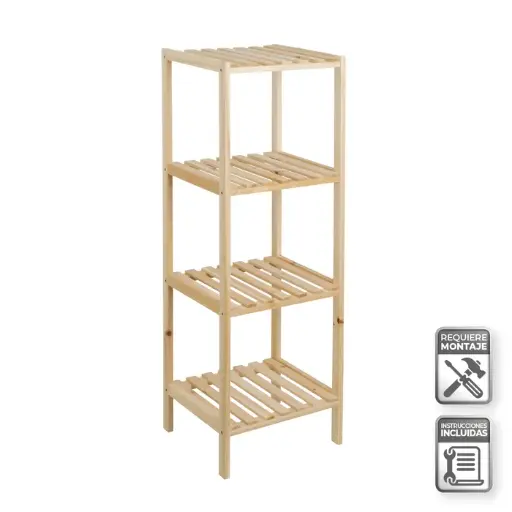 [807066] ESTANTERA 4 BALDAS ABETO NATURAL 35 X 30 X 100 CM